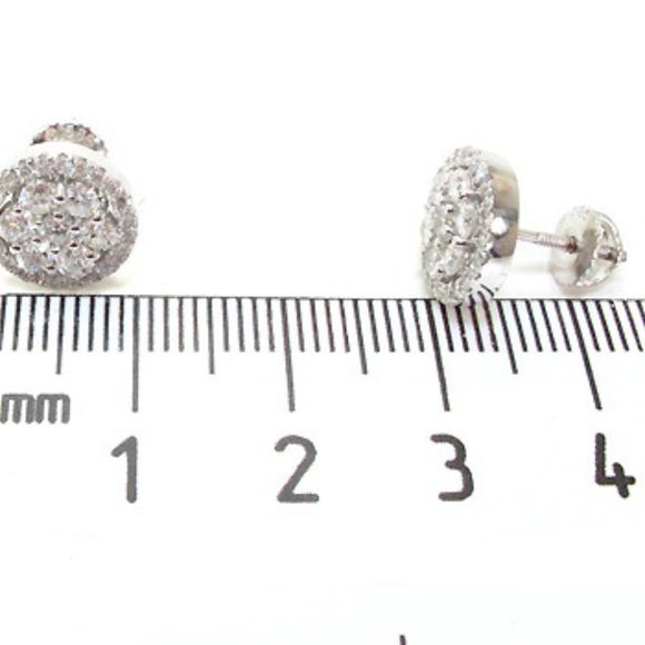 14k Gold 1.60 ct Cluster Diamond Stud Earring